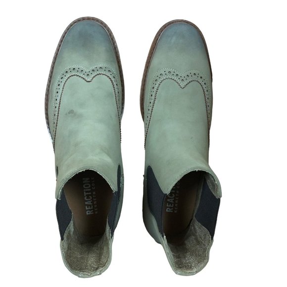 Kenneth Cole Reaction Men\'s Wingtip Chelsea Boots Size 9 Pre Owned